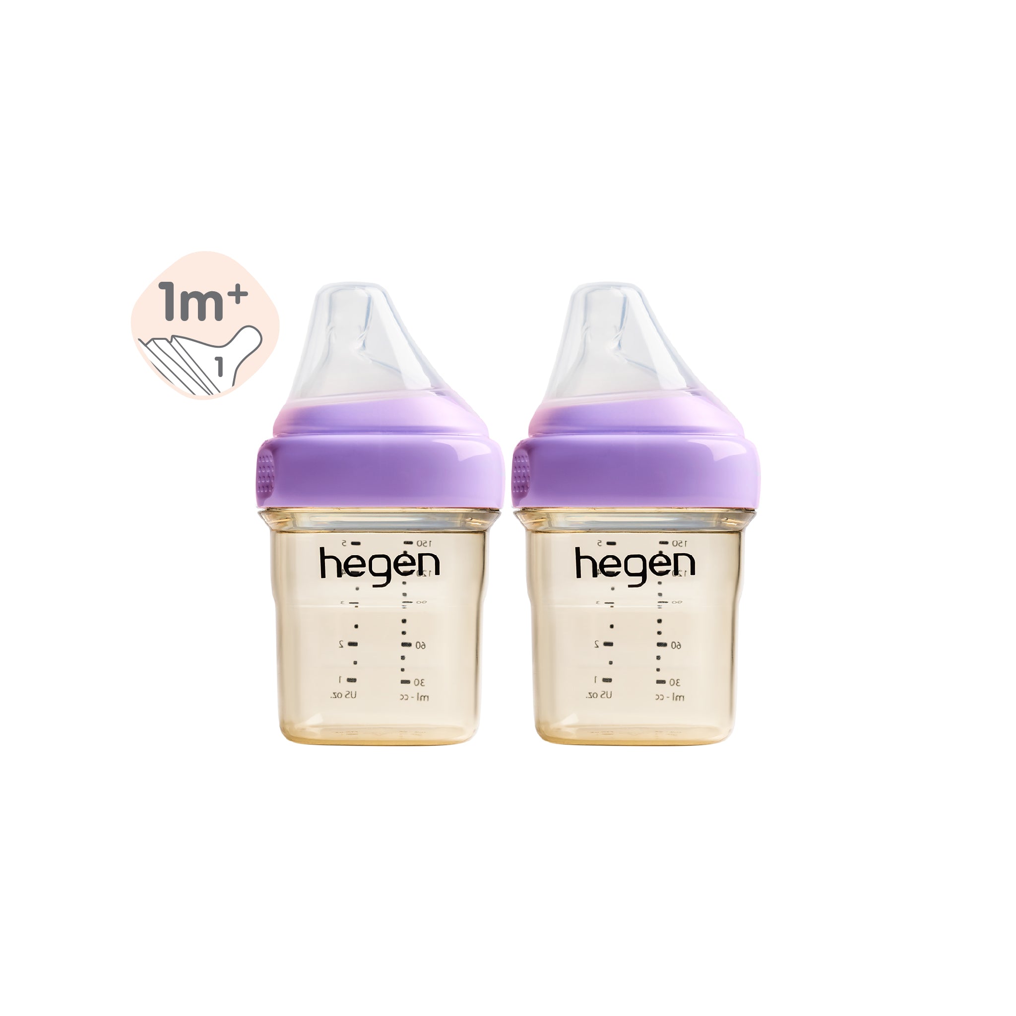 Hegen PCTO™ 150ml/5oz Feeding Bottle PPSU (2-pack) - White/Pink/Blue/Purple/Auburn