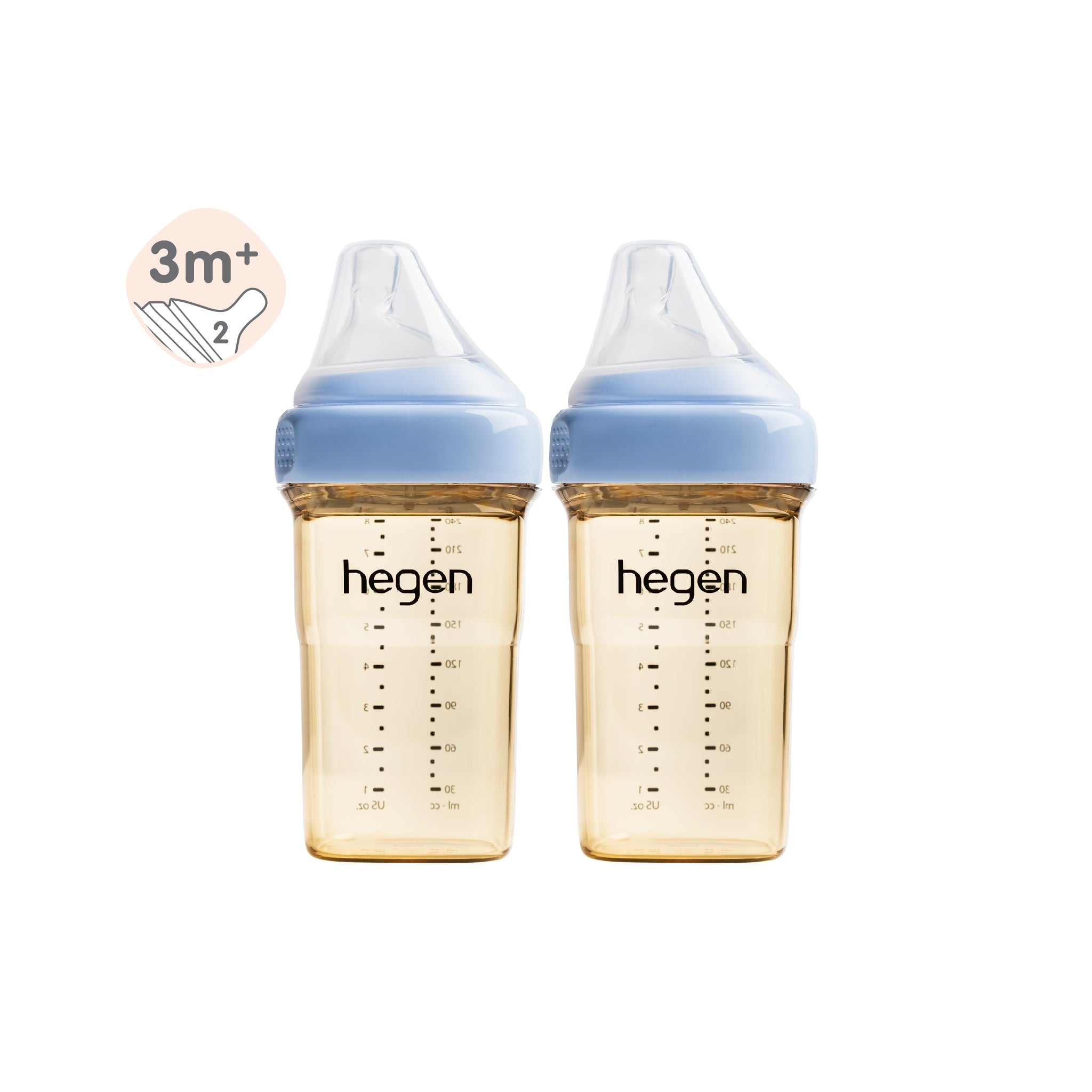 Hegen PCTO™ 240ml/8oz Feeding Bottle PPSU (2-pack) - White/Pink/Blue/Purple/Auburn