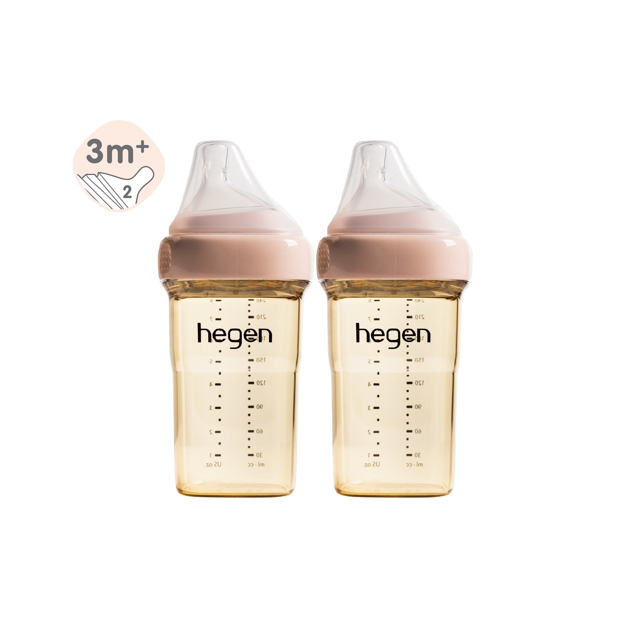 Hegen PCTO™ 240ml/8oz Feeding Bottle PPSU (2-pack) - White/Pink/Blue/Purple/Auburn