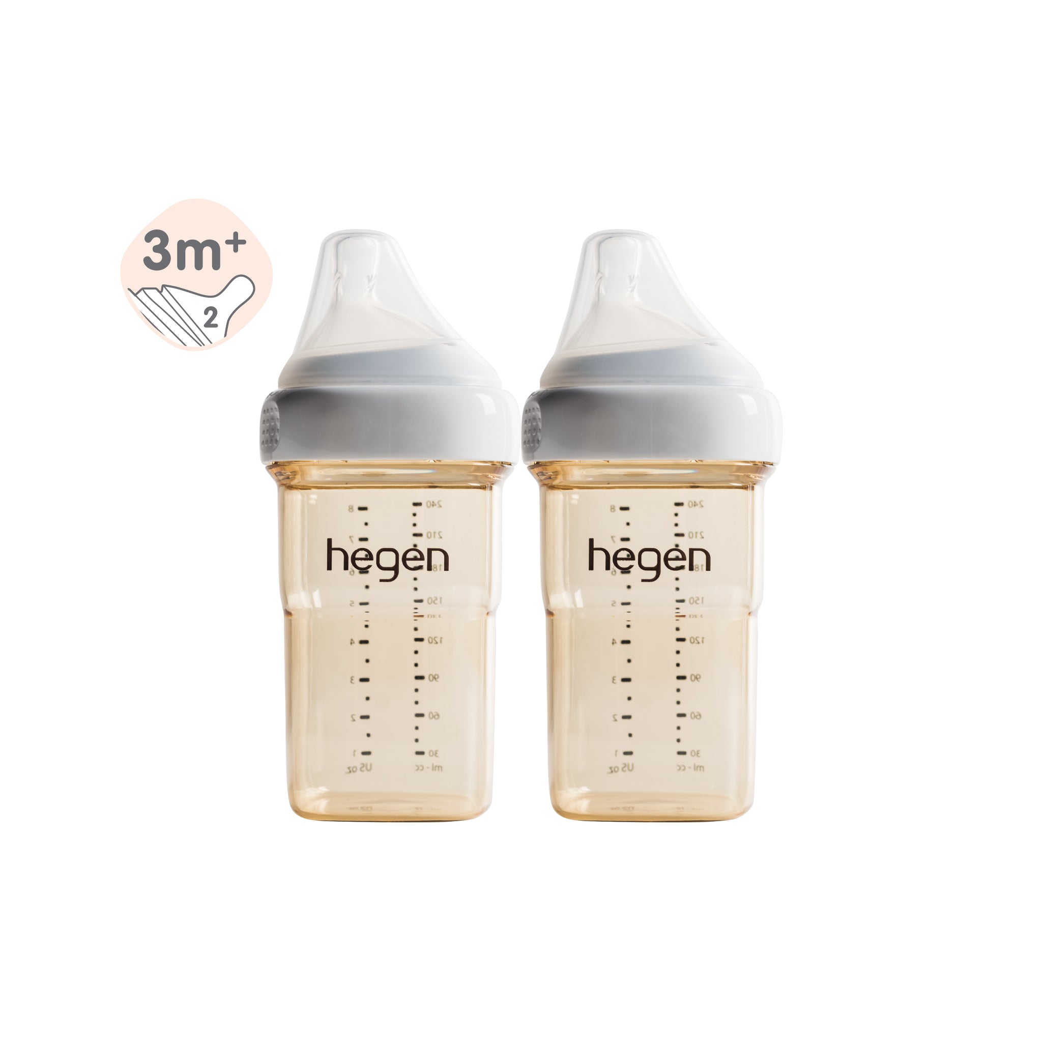Hegen PCTO™ 240ml/8oz Feeding Bottle PPSU (2-pack) - White/Pink/Blue/Purple/Auburn