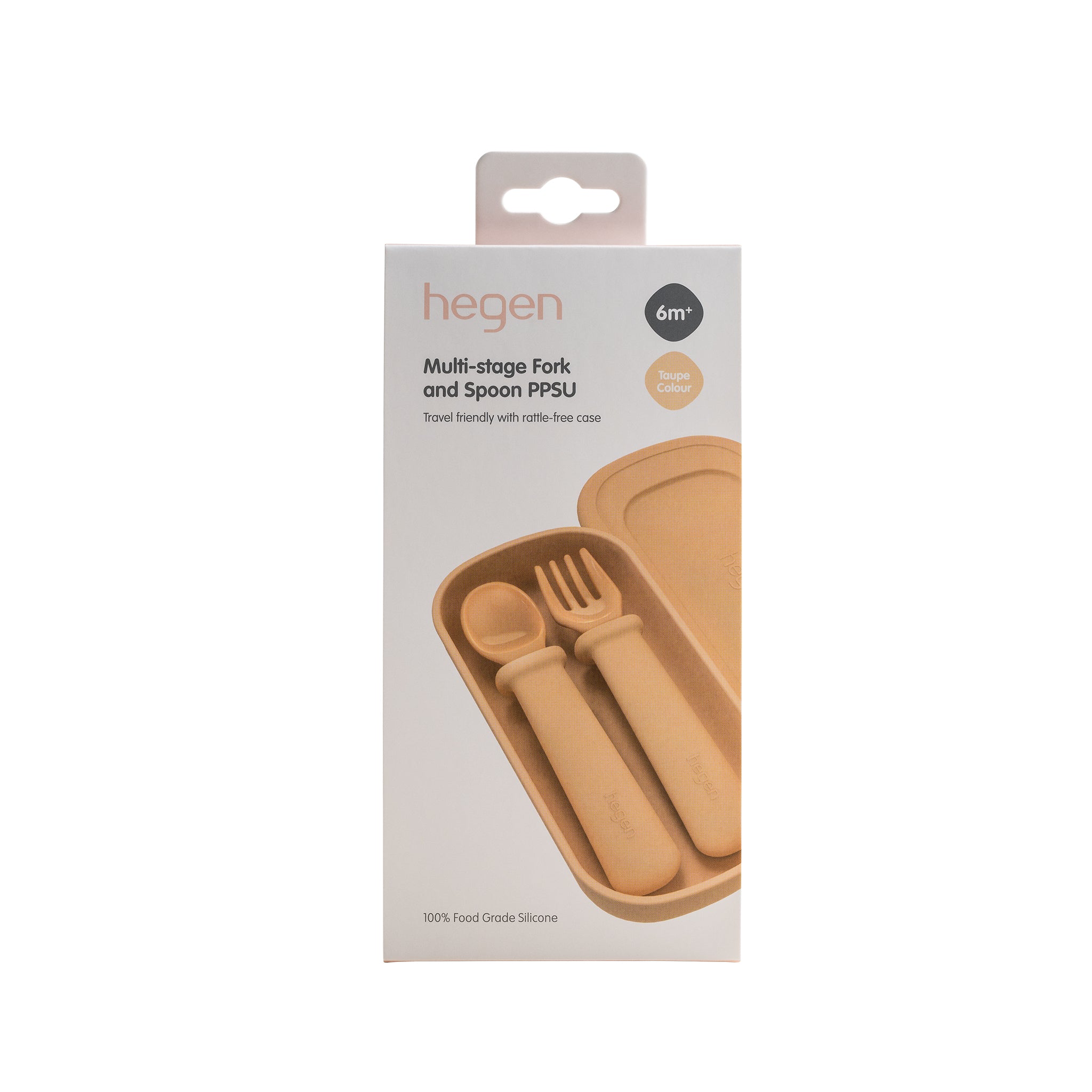 Hegen Multi-stage Fork and Spoon PPSU with Case Taupe