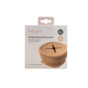 Hegen Suction Bowl with Snack Lid Silicone Taupe